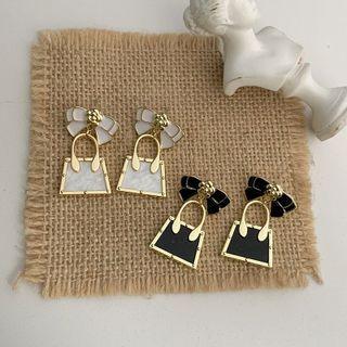 Miniature Handbag Shell Glaze Alloy Dangle Earring
