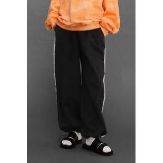 Piped Windbreaker Jogger Pants Black - One Size