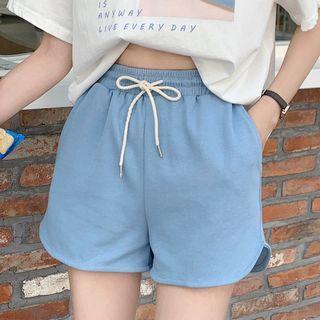Drawstring Wide Leg Sweatshorts