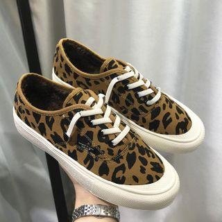 Fleece Lined Leopard Sneakers