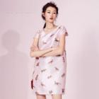 Chinese Zodiac Print Short Sleeve Dress
