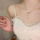 Rose Pendant Alloy Choker D625-1 - Gold - One Size