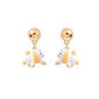 Simple And Cute Plated Gold Enamel Yellow Puppy Stud Earrings Golden - One Size