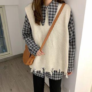Distressed Knit Tank Top