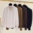 High-neck Lantern-sleeve Top