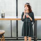 Retro Style Striped Smock Dress