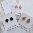 Alloy Faux Leather Square Earring
