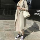 Peaked-lapel Double-breasted Linen Coat