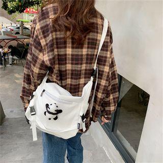 Zipped Multi Section Canvas Crossbody Bag