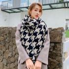 Houndstooth Scarf Wf268 - Houndstooth - Black & White - One Size