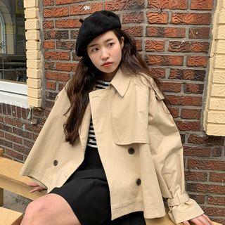 Double-breasted Trench Jacket Beige - One Size