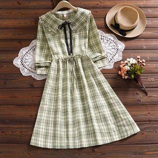 Sailor Collar Gingham Dress