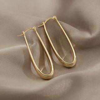 Oval Alloy Earring 1 Pair - Gold - One Size