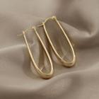 Oval Alloy Earring 1 Pair - Gold - One Size