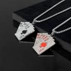 Rhinestone Poker Pendant Necklace