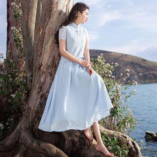 Set: Lace Top + Midi Dress