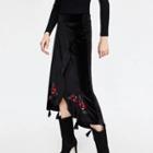 Tasseled Embroidered A-line Skirt