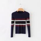 Striped Knit Top Navy Blue - One Size
