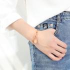 Fashion Simple Plated Rose Gold Geometric Round Square 316l Stainless Steel Bracelet Rose Gold - One Size
