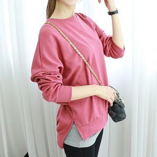 Drop-shoulder Dip-back Pullover
