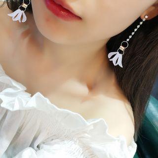 Floral Rhinestone Drop Earring