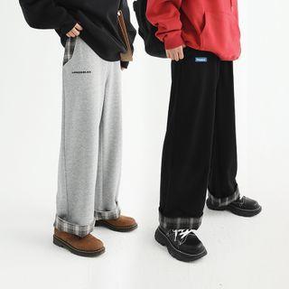 Plaid-lined Sweatpants