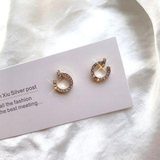 Rhinestone Stud Earring 1 Pair - Bm2016 - As Shown In Figure - One Size