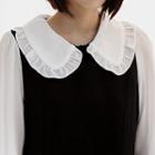 Inset Wide-collar Blouse A-line Dress
