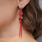 Chinese Characters Fringed Earring
