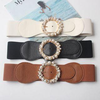Faux Pearl Elastic Belt