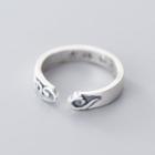 925 Sterling Silver Embossed Cloud Open Ring 925 Sterling Silver Embossed Cloud Open Ring - One Size