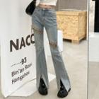 Low Rise Lace-up Bootcut Jeans