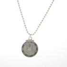Roman Numeral Pendant Alloy Necklace Silver - One Size