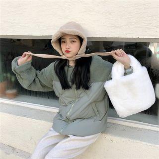 Fleece Panel Padded Zip Coat