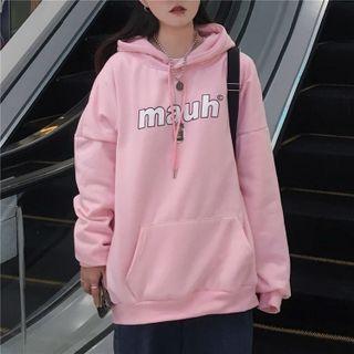 Long Sleeve Fleeced Letter Print Hoodie