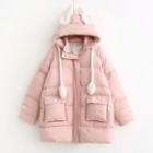 Ear Accent Hood Padded Parka