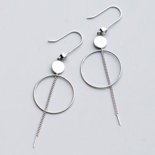925 Sterling Silver Fringed Hoop Earring