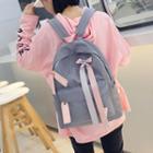 Nylon Two Tone Ribbon Accent Backpack