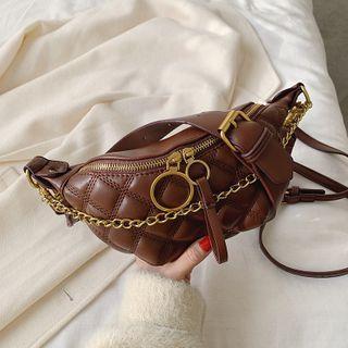 Quilted Faux Leather Sling Bag