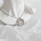 925 Sterling Silver Hoop Pendant Necklace 925 Silver - Platinum - One Size