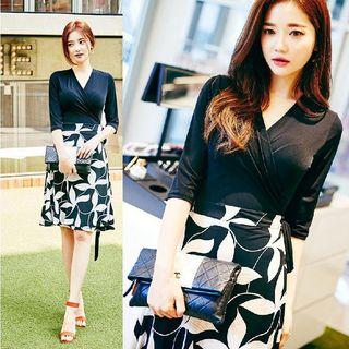 Printed Panel A-line Dress