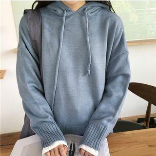 Long-sleeve Knit Hooded Sweater