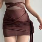 Plain Strappy Slim-fit Skirt