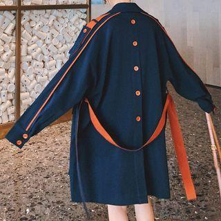 Two Tone Button Detail Coat