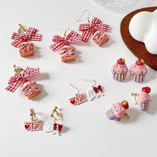 Heart Chinese Characters / Strawberry Cake Acrylic Earring (various Designs)