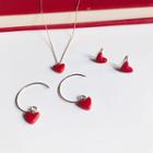 Resin Heart Pendant Necklace / Dangle Earring / Stud Earring