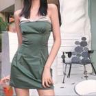 Two-tone Slim-fit Sleeveless Dress