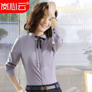 Long-sleeve Shirt / Slim-cut Dress Pants / Set