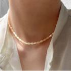 Alloy Embossed Pendant Faux Pearl Layered Choker Necklace