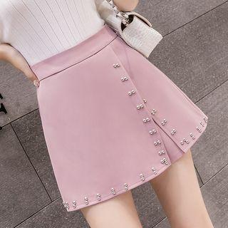 Studded A-line Mini Skort